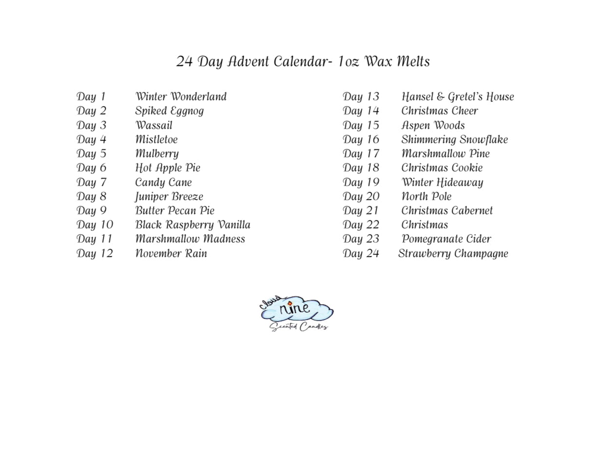 24 Day Advent Calendar